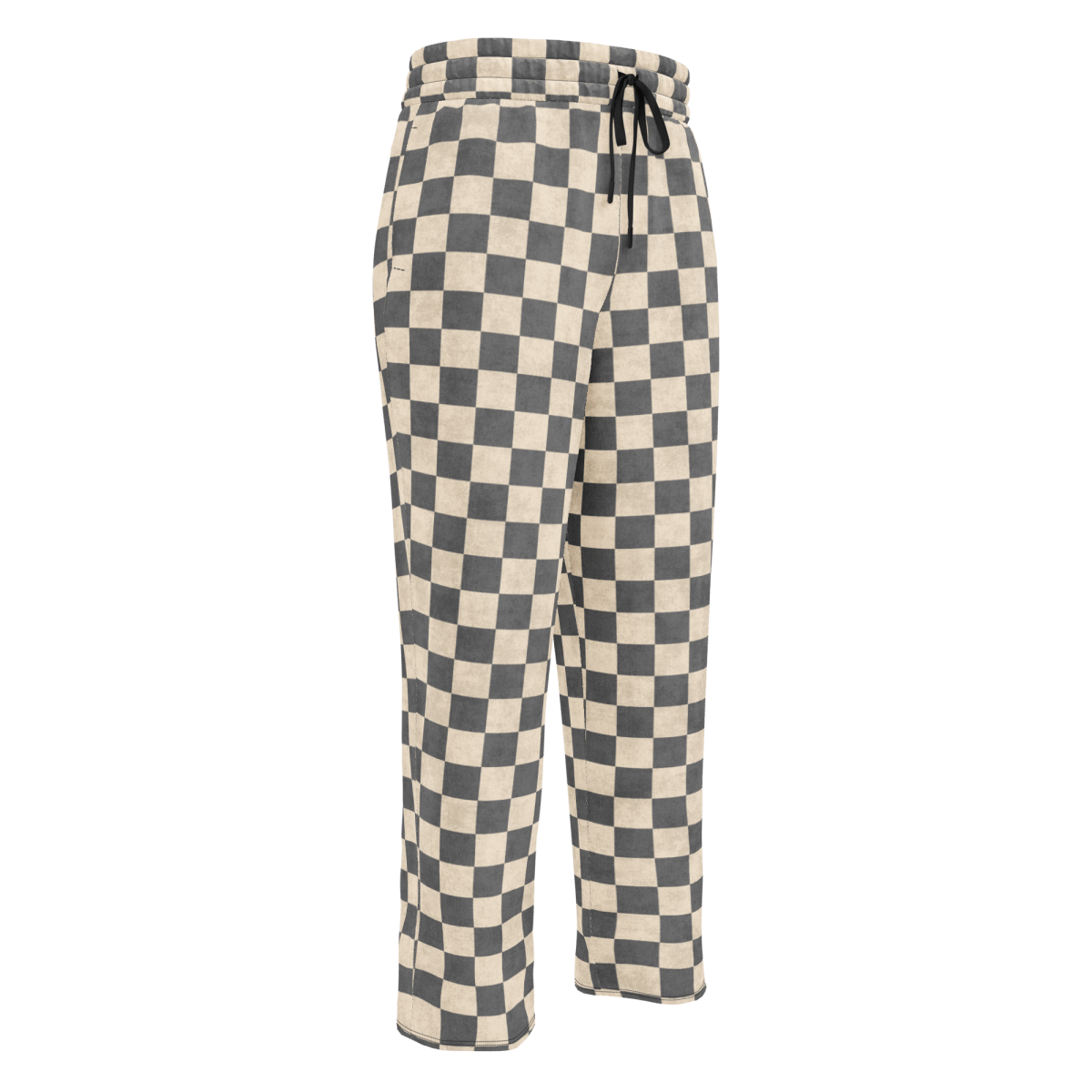 Checkered pants with a drawstring 
