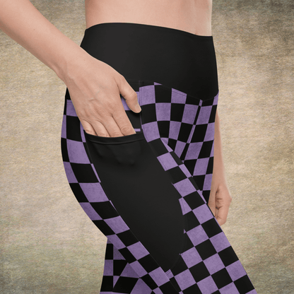 Lavender & Black Checkered Pocket Leggings – Gothcore Pants