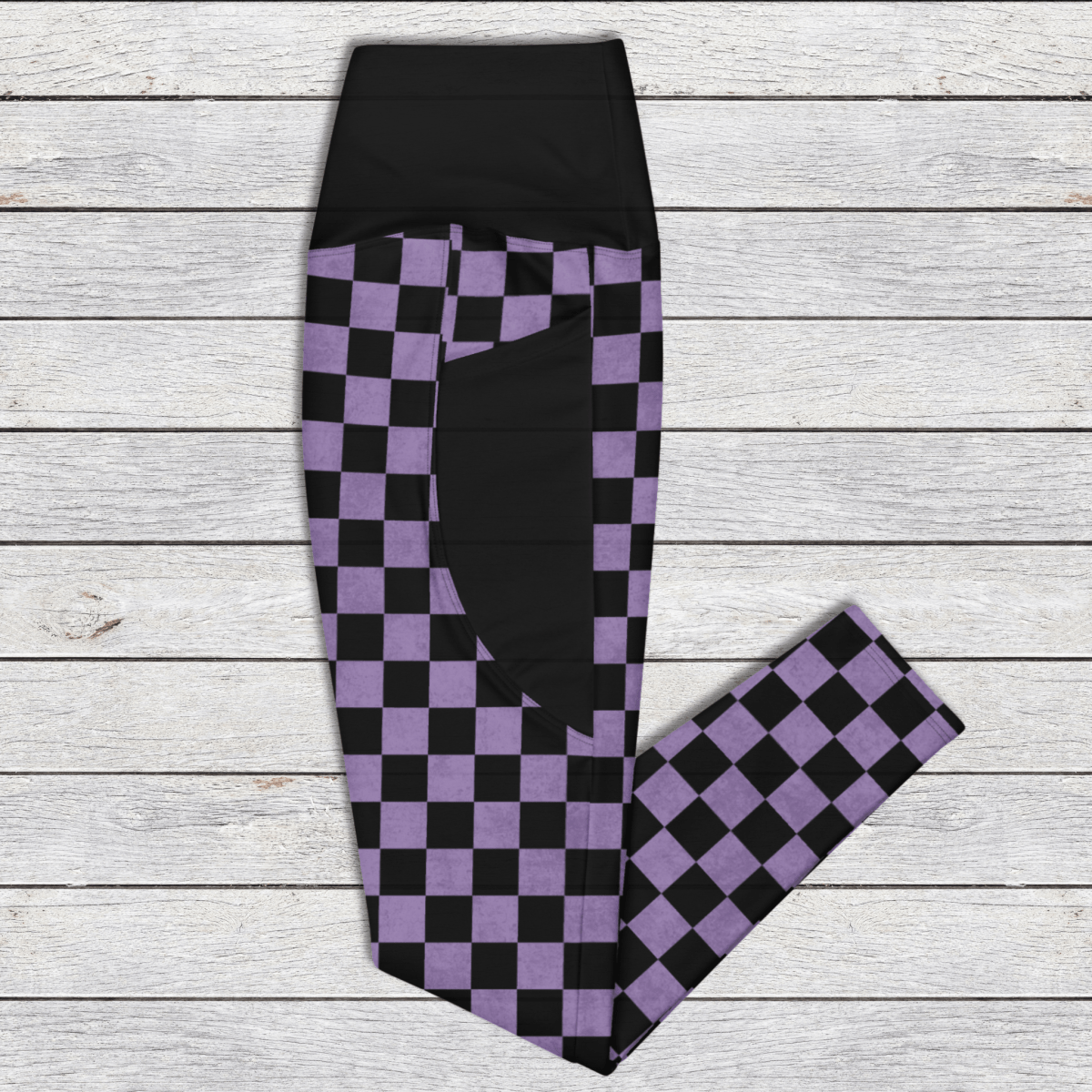 Lavender & Black Checkered Pocket Leggings – Gothcore Pants