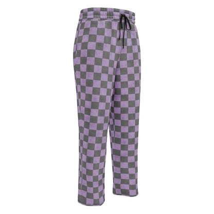Checkered pants with purple and gray 