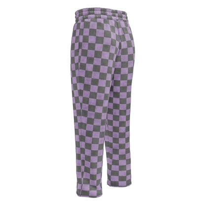 Checkered pants with purple and gray 
