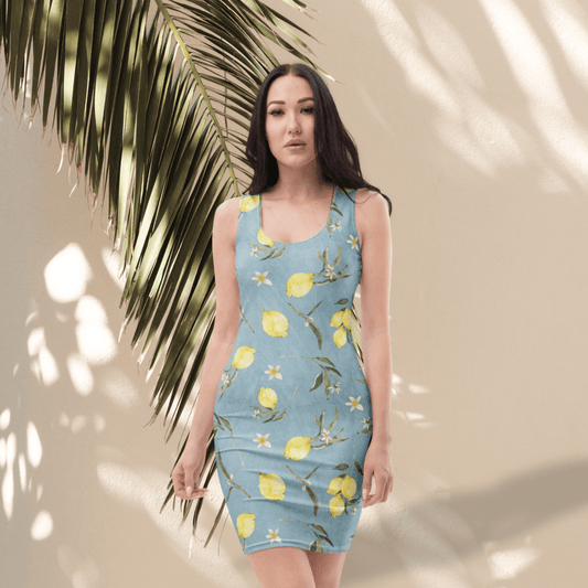 Lemon Grove Bodycon Dress | Fresh Summer Boho Vibes in Every Step - Bodycon Dress