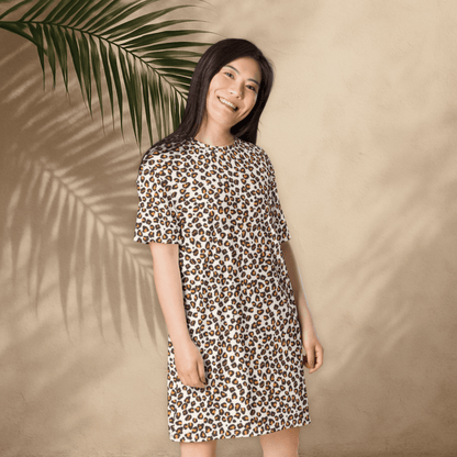 Leopard Print T-Shirt Dress – Classic Oversized Animal Print Dress for Everyday Wild Style
