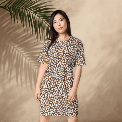Leopard Print T-Shirt Dress – Classic Oversized Animal Print Dress for Everyday Wild Style
