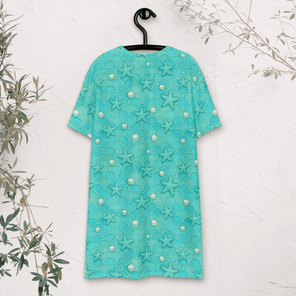 Mermaid Starfish T-Shirt Dress – Oversized Oceancore Dress (2XS–6XL)