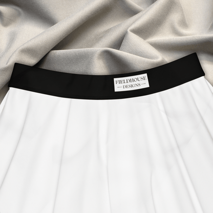 Midnight Desert Skater Skirt | Black & White Cactus Print with Southwest Vibes - Skater Skirt