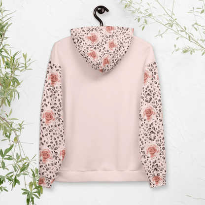 Mom Life Skull Hoodie – Recycled Unisex Hoodie with Leopard & Rose Print Sleeves