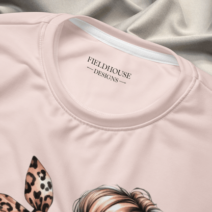 Mom Life Skull Sweatshirt – Leopard Print & Roses | Recycled All - Over Print Crew