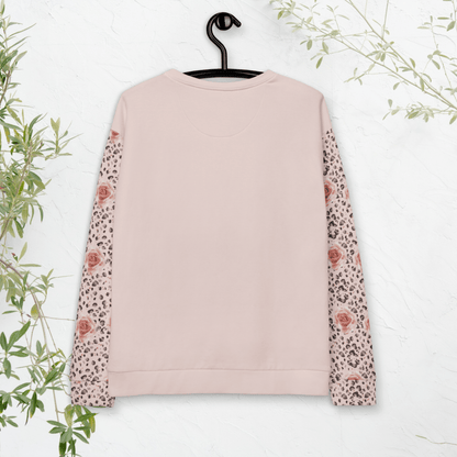 Mom Life Skull Sweatshirt – Leopard Print & Roses | Recycled All - Over Print Crew
