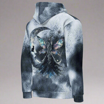 Mystical Moon FairyCore Hoodie – Recycled All - Over Print Unisex Hoodie with Celestial Art - Eco - Friendly Hoodie