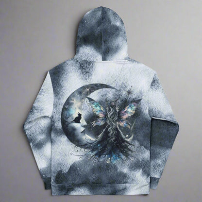 Mystical Moon FairyCore Hoodie – Recycled All - Over Print Unisex Hoodie with Celestial Art - Eco - Friendly Hoodie