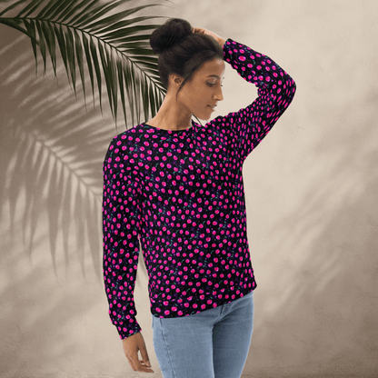 Neon Cherry Print Sweatshirt – Y2K Fruitcore Aesthetic | All - Over Print Crew