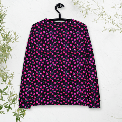 Neon Cherry Print Sweatshirt – Y2K Fruitcore Aesthetic | All - Over Print Crew