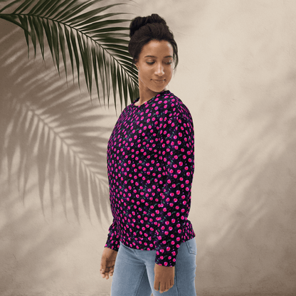 Neon Cherry Print Sweatshirt – Y2K Fruitcore Aesthetic | All - Over Print Crew