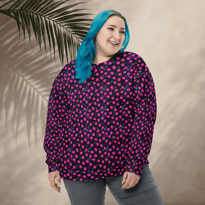 Neon Cherry Print Sweatshirt – Y2K Fruitcore Aesthetic | All - Over Print Crew