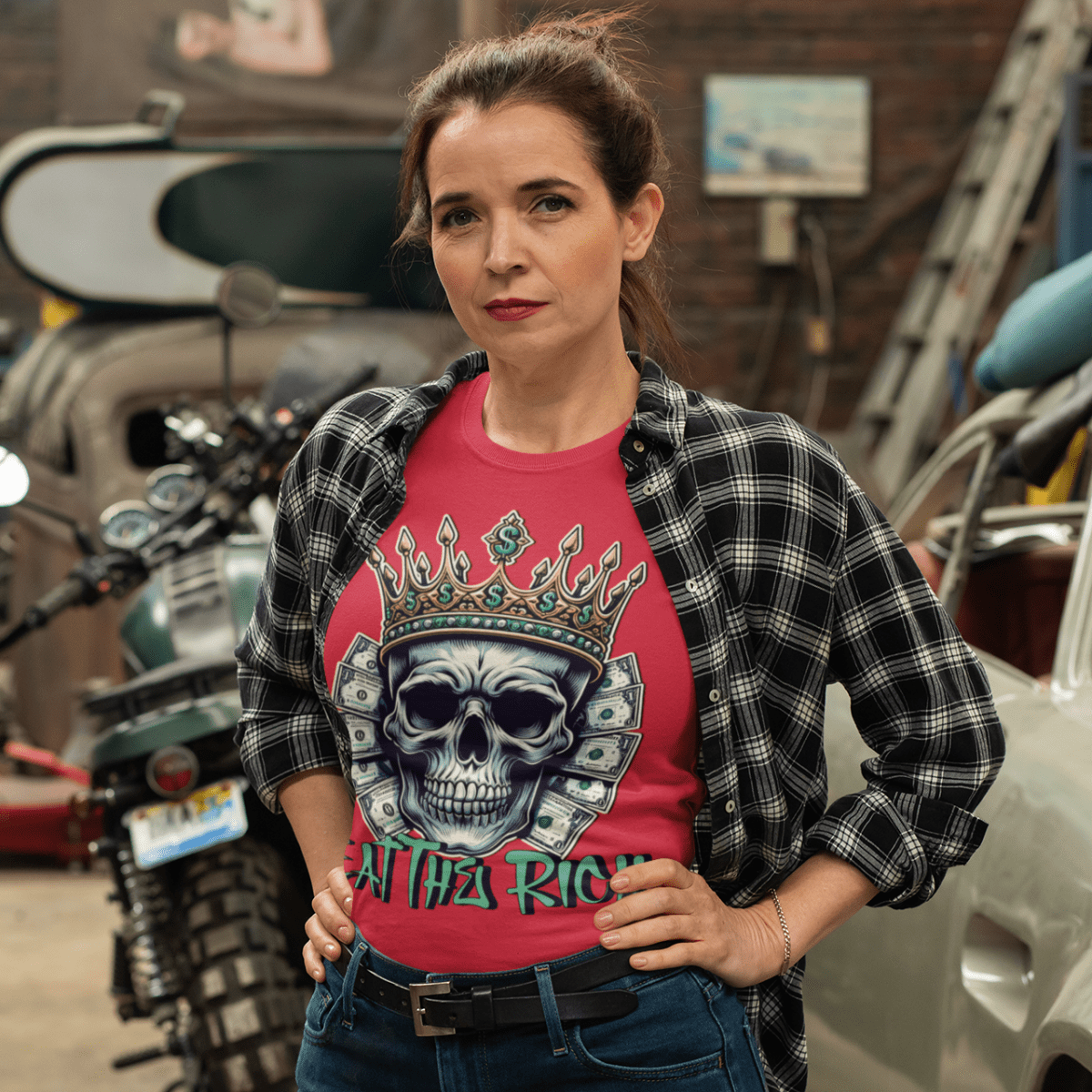 Organic Cotton Graphic T-Shirt - Eat The Rich Anti - Elite Tee - Class Protest Shirt