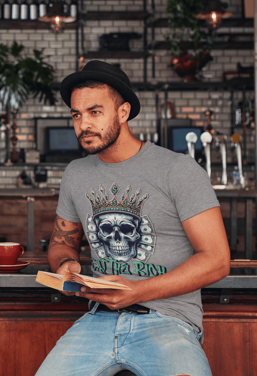 Organic Cotton Graphic T-Shirt - Eat The Rich Anti - Elite Tee - Class Protest Shirt