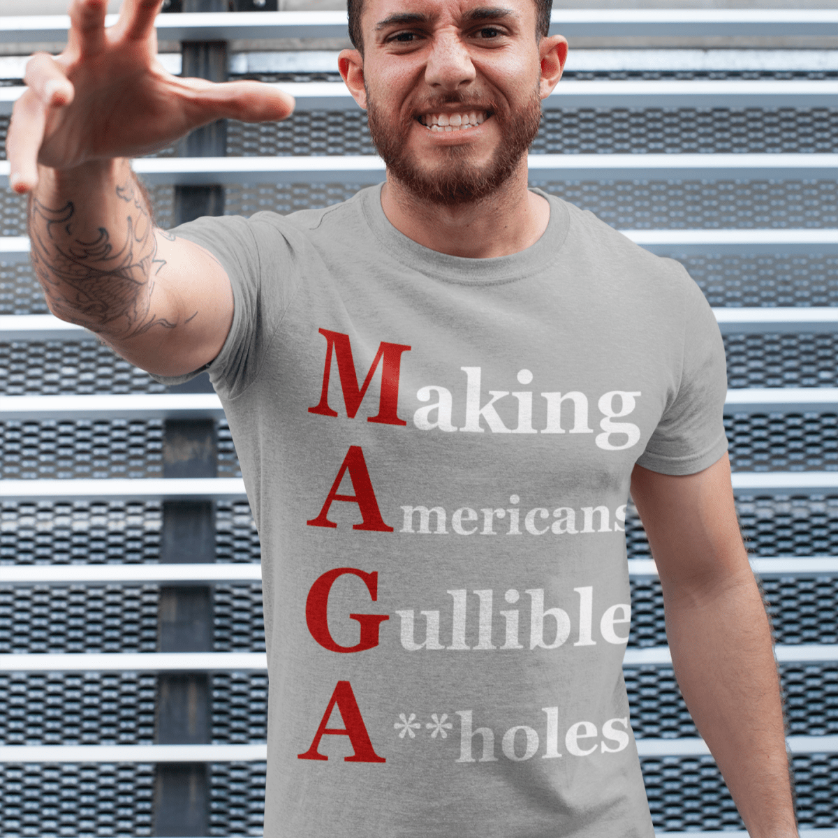 Organic Cotton Graphic T-Shirt - MAGA Satire Tee – Political Protest