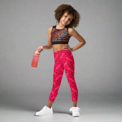 Pink Gradient Toddler Leggings 2T - 7 UV Protection with Four - Way Stretch - Leggings 2T - 7