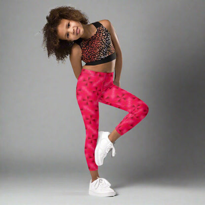 Pink Gradient Toddler Leggings 2T - 7 UV Protection with Four - Way Stretch - Leggings 2T - 7