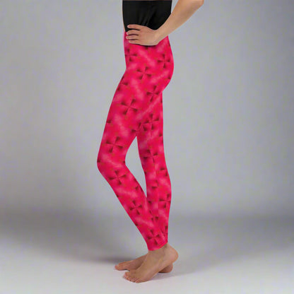Pink Gradient Youth Leggings 8 - 20 UV Protection with Four - Way Stretch - Leggings 8 - 20