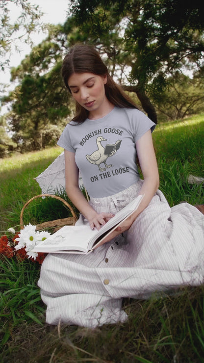 Bookish Goose on the Loose Tee – Organic Cotton Reading Shirt