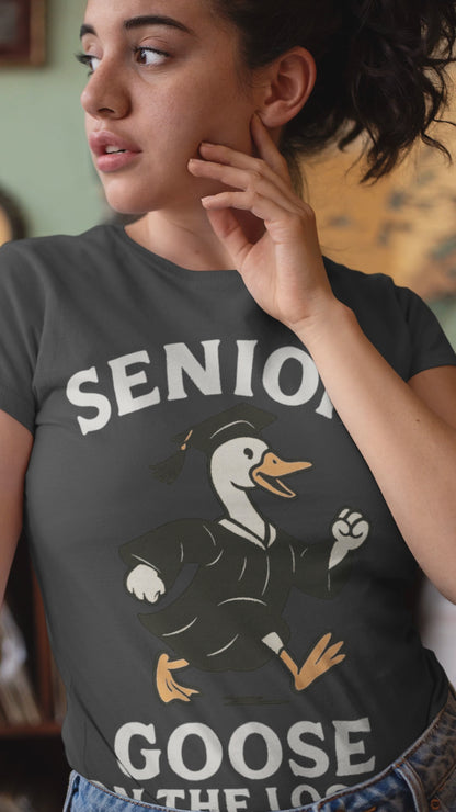 Organic Cotton Graduation Tee – “Senior Goose on the Loose”