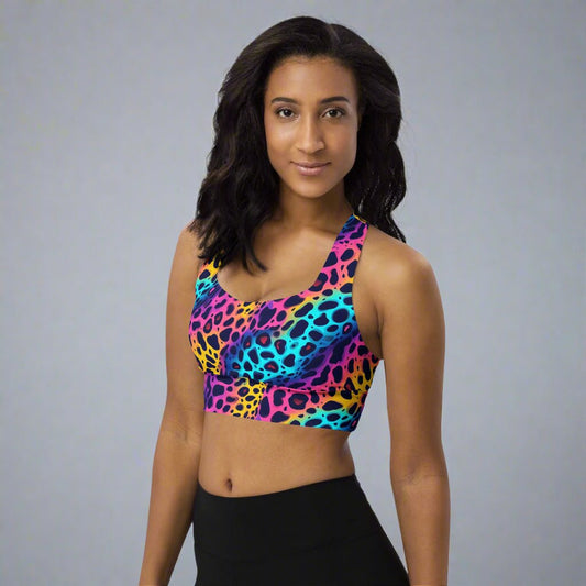 Rainbow Leopard Print Sports Bra - Sports Bra