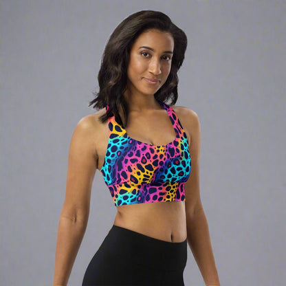 Rainbow Leopard Print Sports Bra - Sports Bra