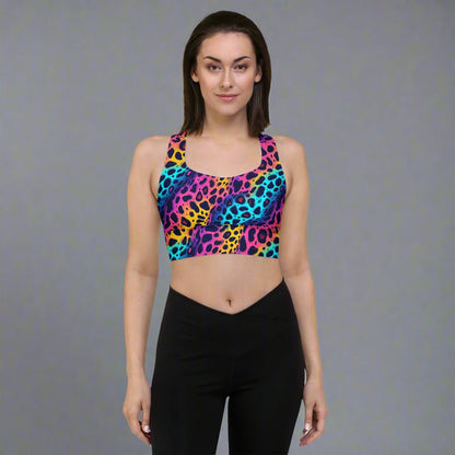 Rainbow Leopard Print Sports Bra - Sports Bra