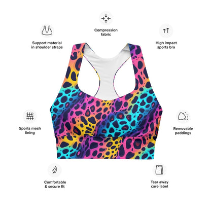 Rainbow Leopard Print Sports Bra - Sports Bra