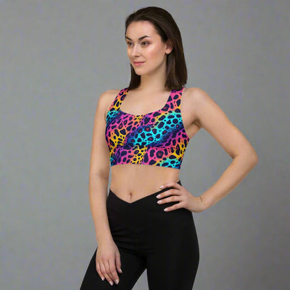 Rainbow Leopard Print Sports Bra - Sports Bra
