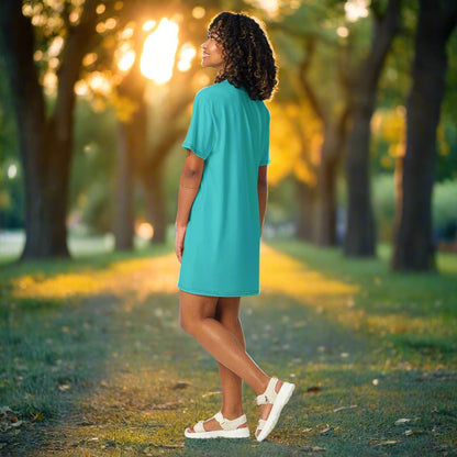 Rainbow Pregnant Woman Butterfly Watercolor Oversized T-shirt Dress 2XS - 6XL - Novelty T-Shirt Dress