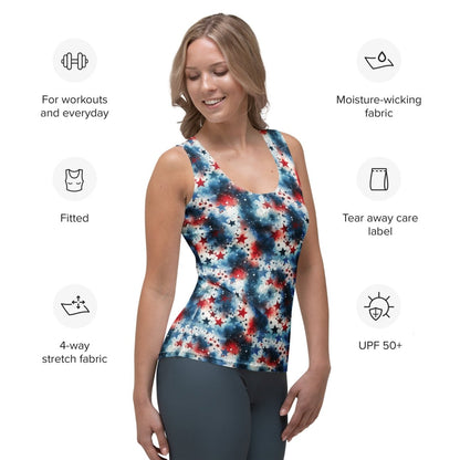 Red, White & BOOM! Patriotic Starburst Tank Top - Tank Top