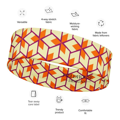 Retro Geometric Pattern Headband – Soft, Stretchy, and Stylish - Headband