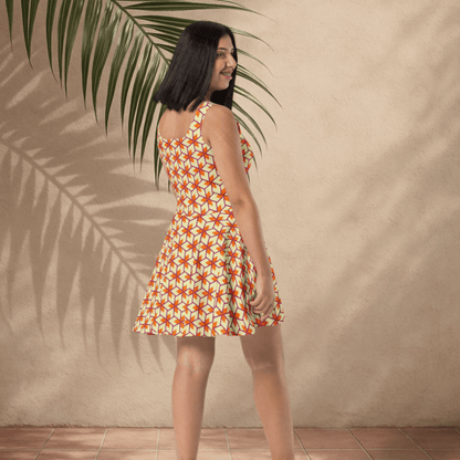 Retro Geometric Pattern Sleeveless Skater Dress XS - 3XL