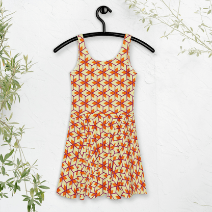 Retro Geometric Pattern Sleeveless Skater Dress XS - 3XL