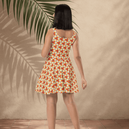 Retro Geometric Pattern Sleeveless Skater Dress XS - 3XL