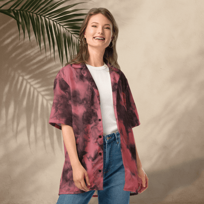 Rose Smoke Button - Up Shirt | Dusty Pink Tie - Dye