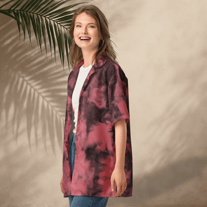Rose Smoke Button - Up Shirt | Dusty Pink Tie - Dye