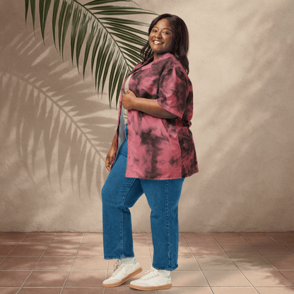 Rose Smoke Button - Up Shirt | Dusty Pink Tie - Dye