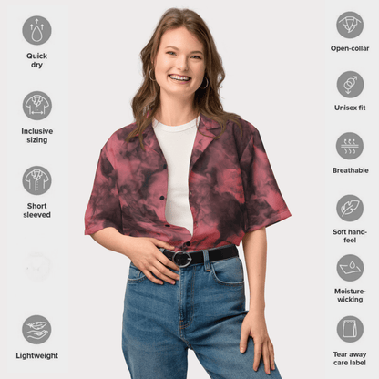 Rose Smoke Button - Up Shirt | Dusty Pink Tie - Dye