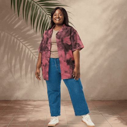 Rose Smoke Button - Up Shirt | Dusty Pink Tie - Dye