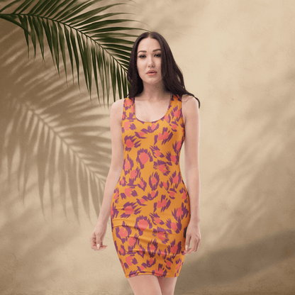 Sunset Leopard Bodycon Dress | Bold Animal Print in Orange & Magenta - Bodycon Dress