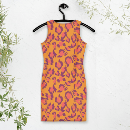 Sunset Leopard Bodycon Dress | Bold Animal Print in Orange & Magenta - Bodycon Dress