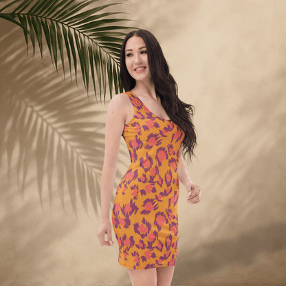 Sunset Leopard Bodycon Dress | Bold Animal Print in Orange & Magenta - Bodycon Dress