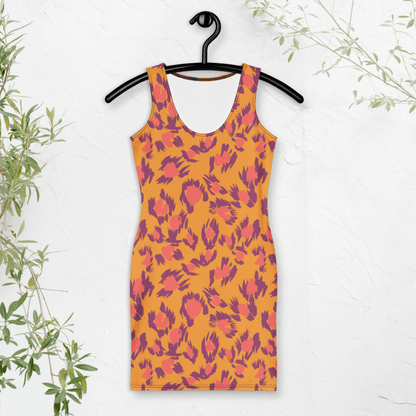 Sunset Leopard Bodycon Dress | Bold Animal Print in Orange & Magenta - Bodycon Dress