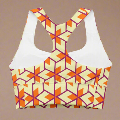 Retro Geometric Recycled Sports Bra XS - 3XL - Sports Bra