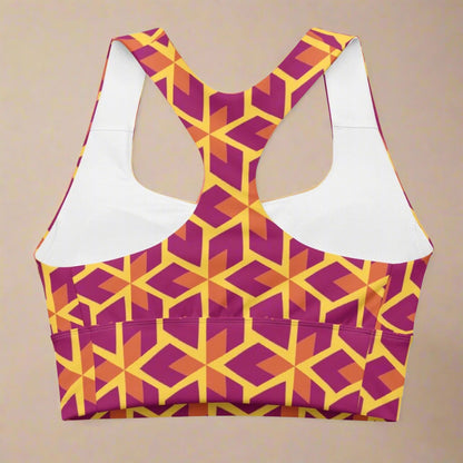 Purple Geometric Recycled Sports Bra XS - 3XL - Sports Bra