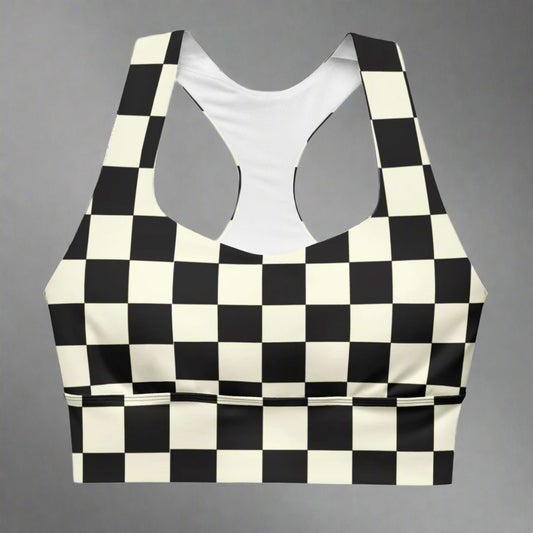 a checkered sports bra